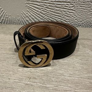 Gucci Black and Gold Men's Belt